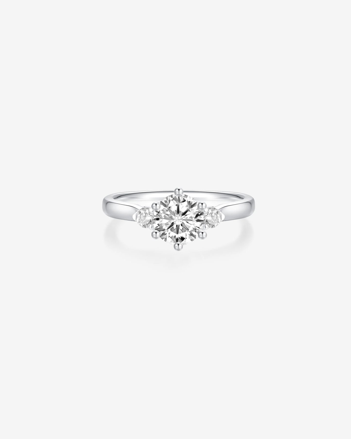 Three Stone Round Diamond Engagement Ring