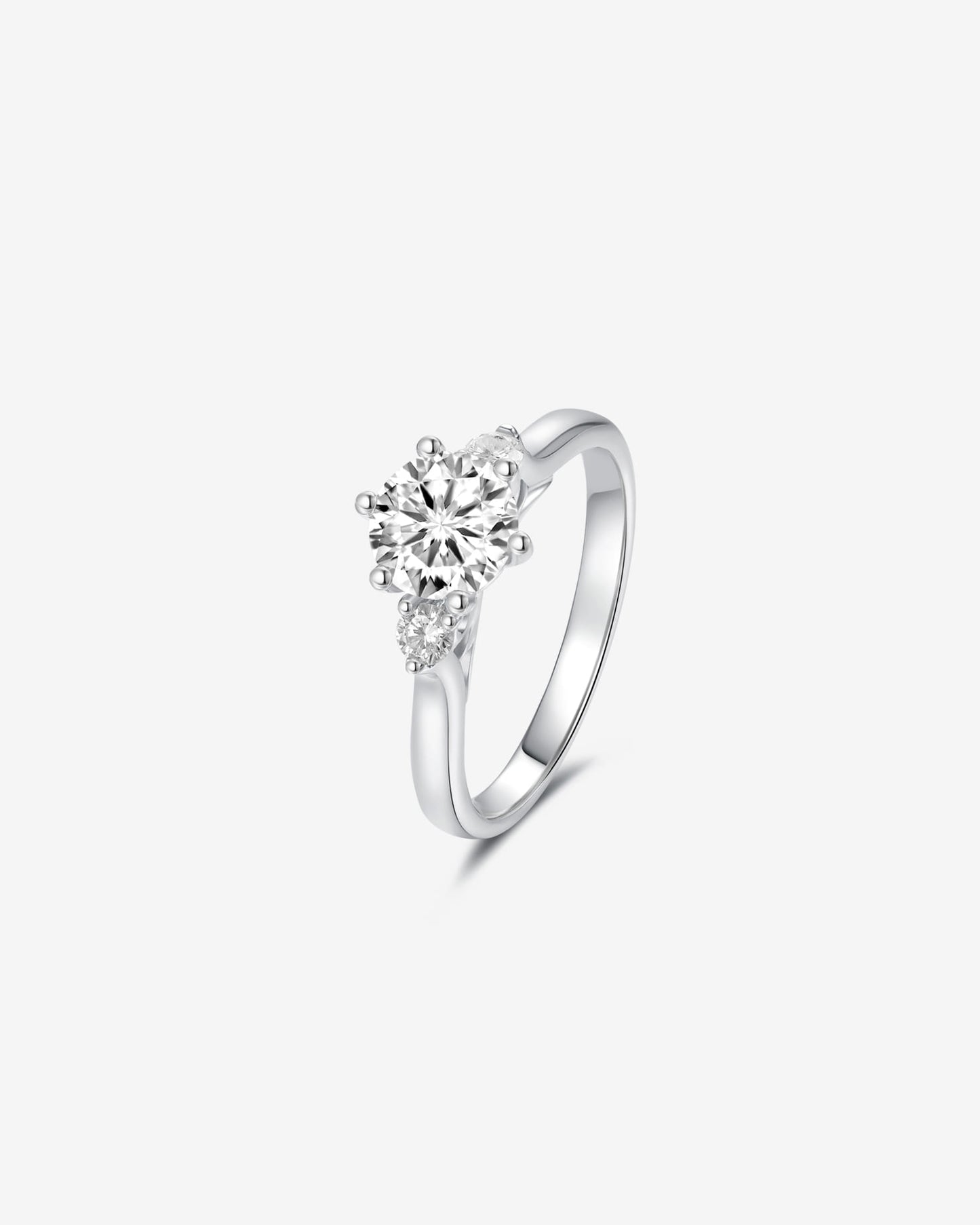 Three Stone Round Diamond Engagement Ring