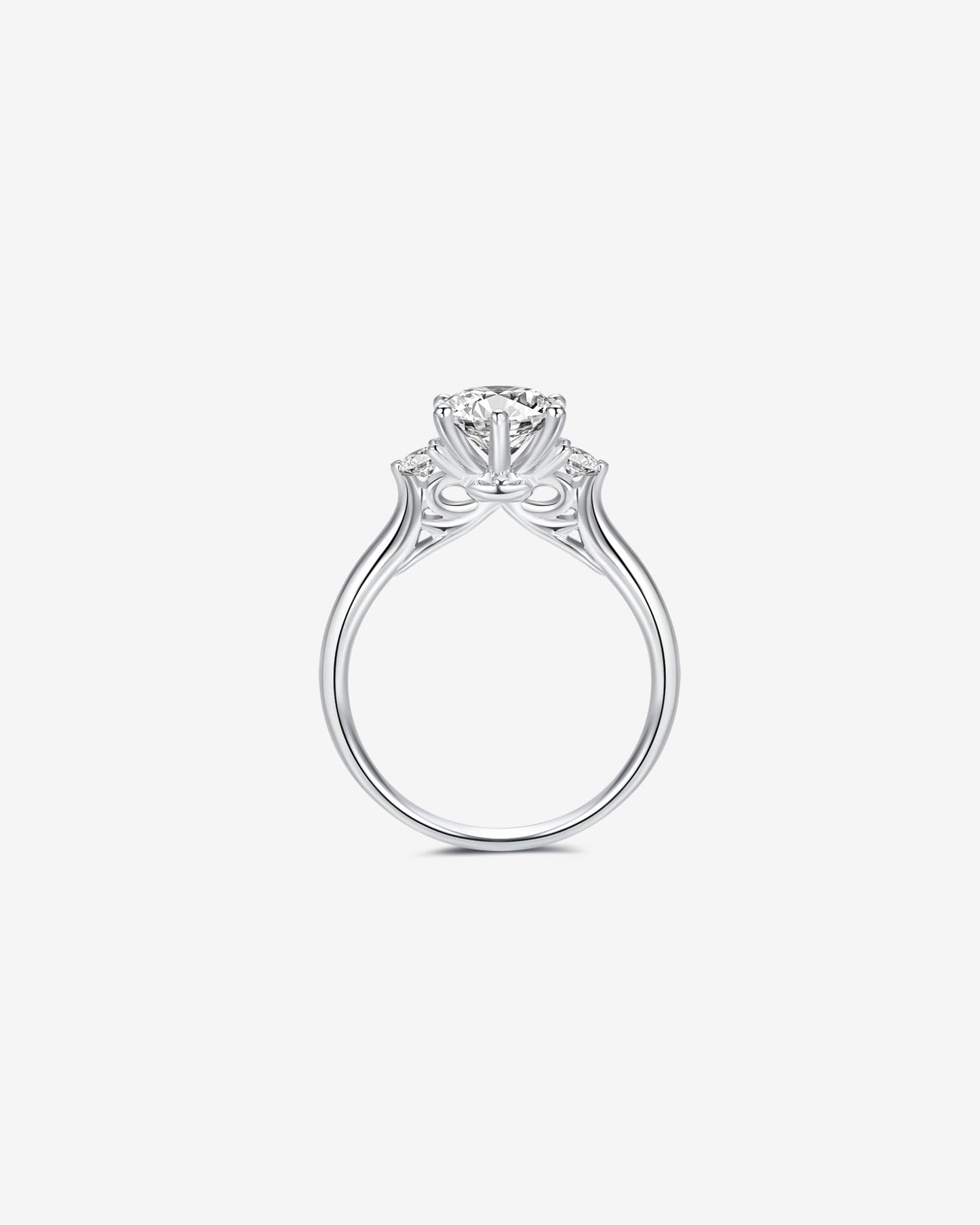 Three Stone Round Diamond Engagement Ring